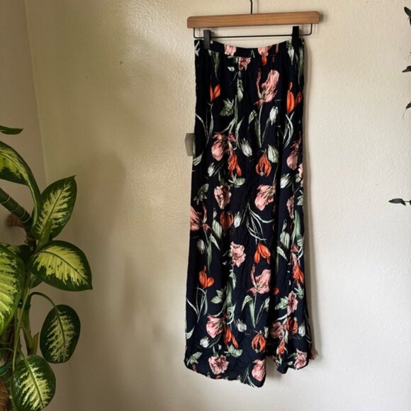 Lulus | Magdalena Navy Blue Floral Print Two-Piece Maxi Dress - Picture 8 of 10